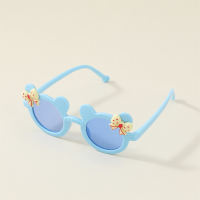Sonnenbrille für Kleinkinder und Mädchen im Cartoon-Stil mit Schleife und Dekor  Blau
