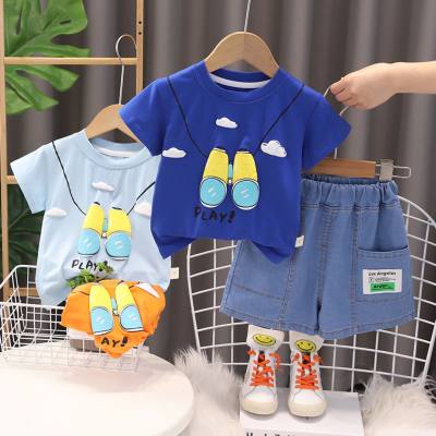 Boys summer suits 2024 new style for little boys, bear summer clothes, children's short-sleeved two-piece suits