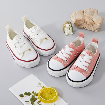 Toddler Solid Color Classic Simple Style Low Bond Canvas Shoes