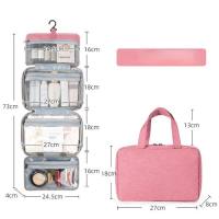 Travel waterproof folding wet and dry toiletry bag for men Cosmetics storage bag  Pink