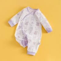 Ropa de bebé recién nacido protección del vientre ropa de mariposa deshuesada ropa para gatear mono de bebé de algodón puro  Multicolor