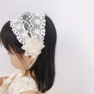 Girls' Lace Flower Decor Headwrap