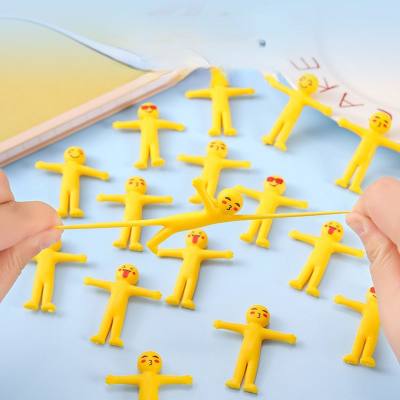 Vent yellow villain decompression toy mini pullable stretch yellow man pinch fun children's toy gift