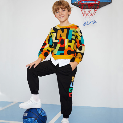 2-piece Letter Pattern Sweatshirts & Pants for Boy