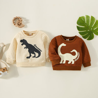 Brother and Sister Pure Cotton Dinosaur Pattern Sweatshirt