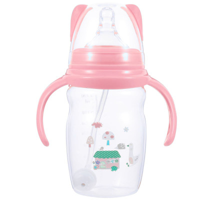 Cute Cartoon Baby Bottle - Anti-Colic Natural Touch Non-Collapse Nipple, Anti-Dropping & Anti-Choking With Handle!