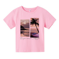 Summer children's new fashion loose casual T-shirt  Pink