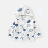 Vêtements de protection solaire pour bébé vêtements d'été mince en coton respirant chemise de climatisation pour bébé vêtements de protection solaire pour garçons et filles veste en soie glacée  Multicolore