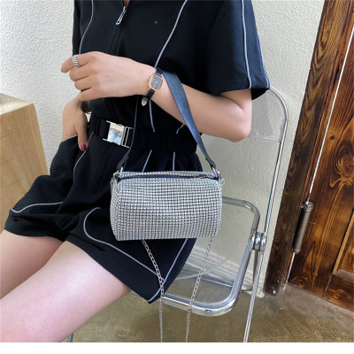 Fashionable chain rhinestone shoulder crossbody bag for women