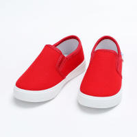 Kid Solid Color Canvas Shoes  Red