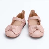 Toddler Girl Solid Color Bowknot Velcro Shoes  Multicolor