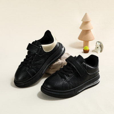 Kid Solid Color Patchwork Velcro Sneakers