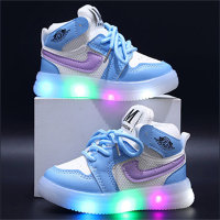 Zapatillas altas de niño con luces a juego color  Azul