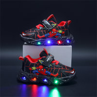أحذية رياضية مضيئة بإضاءة LED على شبكة الإنترنت للأطفال من Spider-Man  أسود