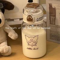 High-looking plastic straw cup, high temperature resistant girls, cute children's cup, portable cat claw water cup  Brown