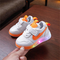 Zapatillas deportivas infantiles con LED luminosas de colores a juego  naranja