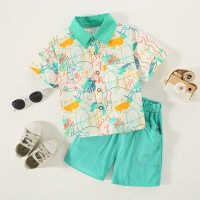 Toddler Boy Casual Cool Doodle Shirt & Shorts - Hibobi