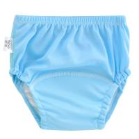 Pantalon d'entraînement pour bébé, couche lavable en polyester à 6 couches, pantalon en tissu pour bébé, pantalon d'apprentissage en coton, couche d'été, 2024  Bleu