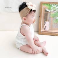 Baby sling hip clothes summer vest romper pure cotton thin solid color triangle hip clothes baby girl crawling clothes  White
