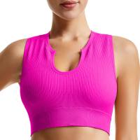 Sports bra for women running shockproof yoga vest without steel ring gathering anti-sagging fitness sports bra set  Pink