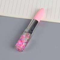 Stylo gel rouge à lèvres girly, papeterie créative, nouveau stylo signature en poudre de sable mouvant  Multicolore