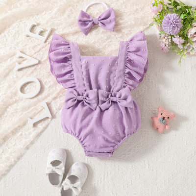 Infant and toddler summer sleeveless bow-knot triangle hoodie + headband newborn European and American ins style cross-border clothing