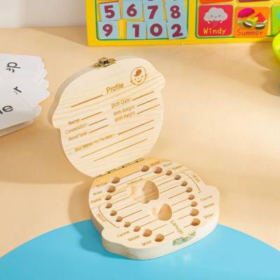Children's milk teeth box tooth replacement collection box boy girl fetal hair tooth replacement wooden storage box milk teeth souvenir box