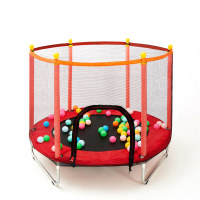 ترامبولين سرير قفز منزلي داخلي للأطفال مع سرير نطاط شبكي معدات اللياقة البدنية في الهواء الطلق  أحمر