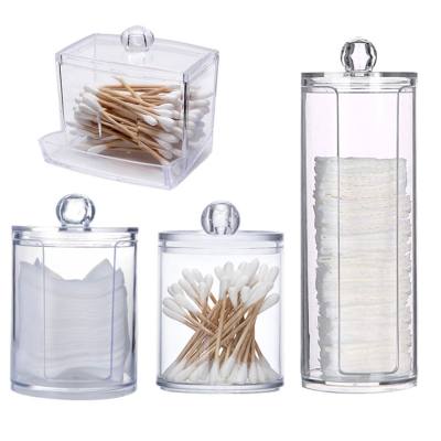 Cotton swab makeup cotton jewelry storage box/round acrylic storage jar/transparent dust-proof hairpin storage box ready for sale