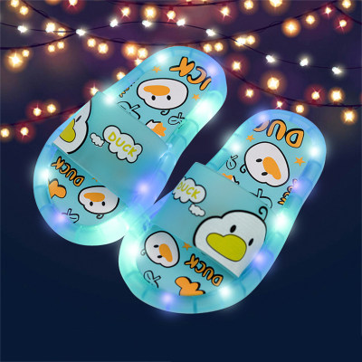 Sandalias infantiles con luces y estampado de conejitos