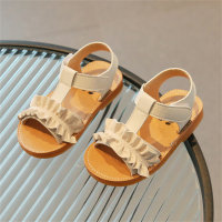 Zapatos de playa de encaje elástico para niños de verano, zapatos de princesa con velcro para bebé  Blanco