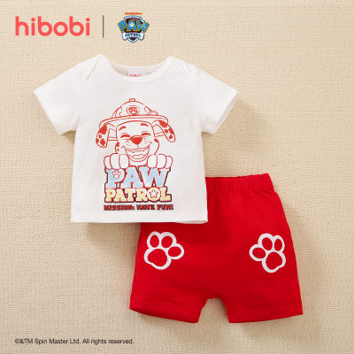 hibobi×PAW Patrol bebê menino estampado conjunto de camiseta manga curta e calça
