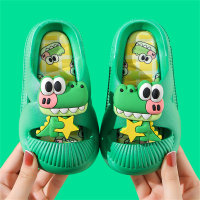 Pantofole con foro anticalcio per bambini con motivo animale  verde