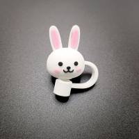 Girls cute cartoon glass cup straw dust cover silicone universal 8mm straw  Multicolor
