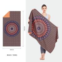 Double-sided velvet microfiber beach towel  Brown