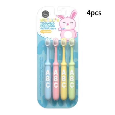 Children's 4pcs toothbrushes 3-9 years，Set of 4 Alphabetical Soft Bristle Toothbrushes