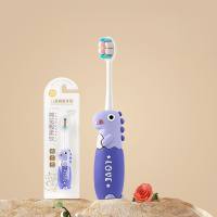 Cartoon children's toothbrush super soft silicone toothbrush that does not hurt the gums  Purple