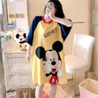 Conjunto de pijama com estampa do Mickey Mouse para meninas adolescentes  Amarelo
