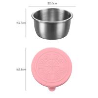 Salad Dressing Container, 1.6oz Reusable Sauce Containers With Leakproof Silicone Lids, Stainless Steel Condiment Cup For School Bento Lunch Box  Pink