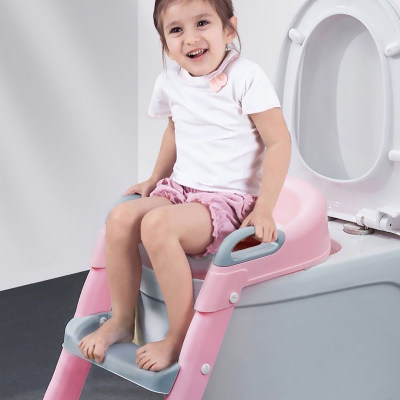 مقعد مرحاض للأطفال قابل للطي مع درجة