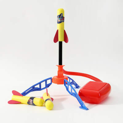 Juguetes de lanzamiento de cohetes de pie emisores de luz para niños al aire libre