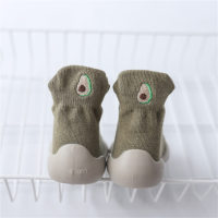 El bordado de frutas para niños calcetines calza los zapatos del niño  Verde