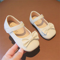 Children's princess leather shoes for girls and babies with soft soles  Beige