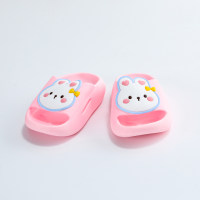 Toddler Girl PVC Rabbit Decor Slide Sandals  Pink