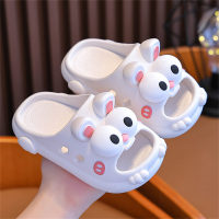 Children's non-slip soft sole closed toe slippers  White
