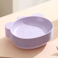 Cartoon bear Japanese style home light luxury small dinner plate  Purple