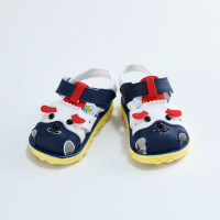 Kleinkinder-Sandalen mit Klettverschluss im Farbblock-Cartoon-Tier-Stil  Blau