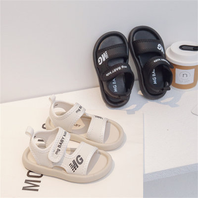 Sandalias informales con punta abierta para niños de mediana edad y mayores, zapatos de playa sencillos.