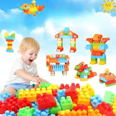DIY Large Particle Puzzle Building Blocks,  3-6 Years Puzzle Plug-in toy