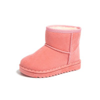 حذاء ثلج عالي الجودة للأطفال الصغار بلون موحد  وردي 